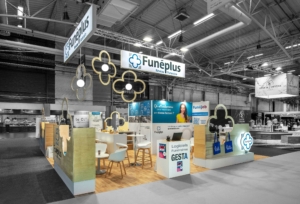Stand sur-mesure de Funéplus pour le salon Funéraire Paris 2023