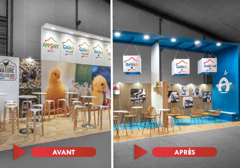 transformation stand existant : Avant/Après stand